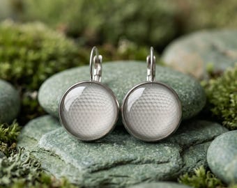 Golf Ball Earrings Golfer Lover Mom Sports Gift for Her Silver