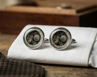 Steampunk Gear Cufflinks Clockwork Groomsmen Gift Wedding Vintage Brass Mechanical Art Jewelry Victorian Engineer Men Accessories