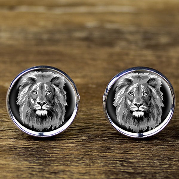 Lion Cufflinks Etsy