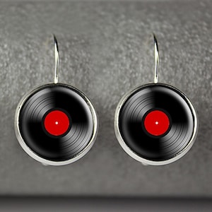 Vinyl record earrings, vinyl record jewelry, vinyl record accessories