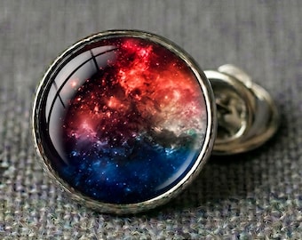 Galaxy Nebula Lapel Pin Space Cosmic Astronomy Gift Tie Tack for Him Men