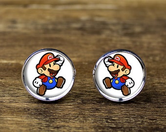 Super Mario cufflinks, Super Mario jewelry, Super Mario accessories