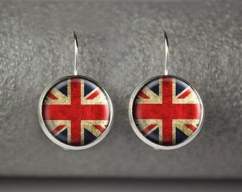 British flag earrings, Union Jack earrings, English flag earrings