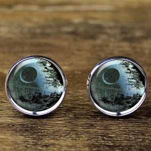 Death Star cufflinks, Deathstar jewelry