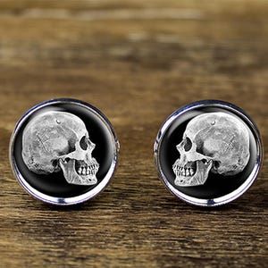 Skull cufflinks, Skull Head cufflinks, Day of the Dead cufflinks, Skull jewelry, Skull accessories