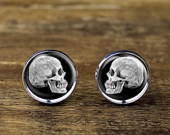 Skull cufflinks, Skull Head cufflinks, Day of the Dead cufflinks, Skull jewelry, Skull accessories