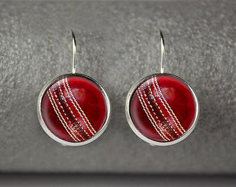 Cricket Ball earrings, Cricket earrings, Sports earrings, Cricket jewelry