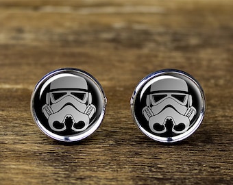 Stormtrooper cufflinks, Star Wars cufflinks, Storm trooper cufflinks