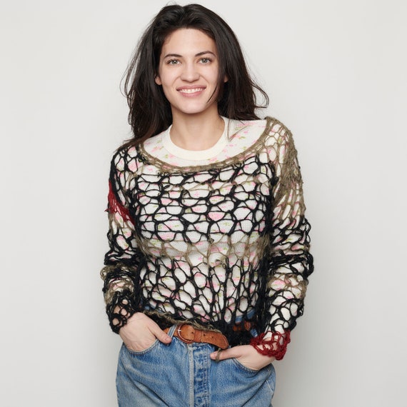 Rare Bess wool open-work punk sweater