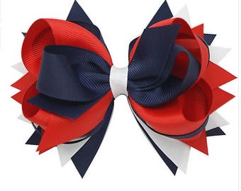 5 Red White Blue Hair Bow Girls Hair Bows Baby Hair Etsy