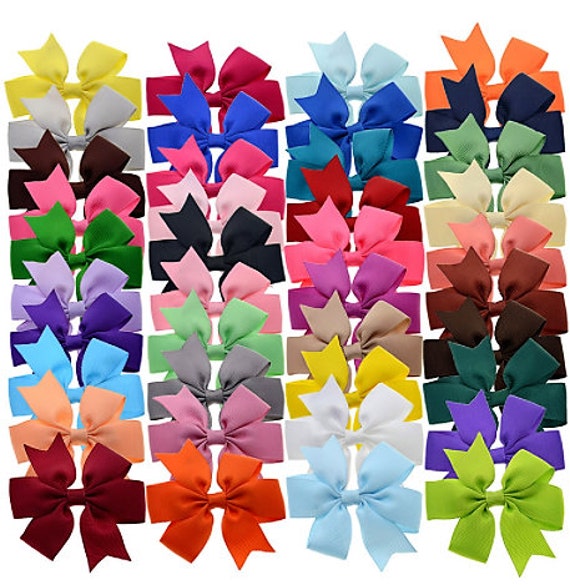 SET OF 20 FLOWER CLIPS BARRETTE FRENCH HAIR CLIP FOR BOWS 1 1//2 INCHES LONG