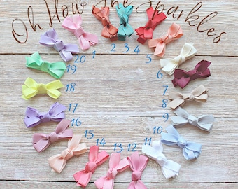 Baby Hair Bows, Tiny Bows, Non Slip Baby Hair Clips, 2 1/4" Infant Bows, Small Baby Bows, Baby Hair Bows, Girls Baby Shower Gift,