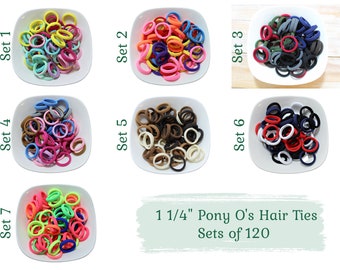 Elastic Hair Ties, Pack of 120, Ponytail Hair Ties, Pigtail Elastic Hair Ties, Pony O's,  Hair Ties, Hair Elastics