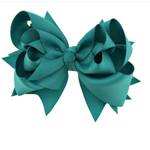 5&quot; Teal Hair Bows, Girls Hair Bow, Teal Green Hair Bows, Toddler Hair Bow, Teal Blue Hair Bows Hair Bow