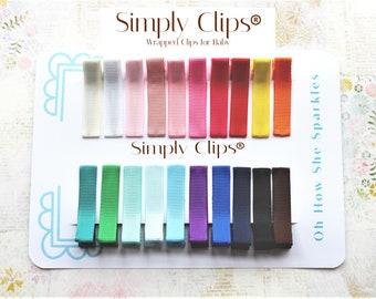 Non Slip Baby Hair Clips, Fully Lined Grosgrain Ribbon Barrettes