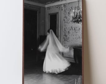 Victoriaanse gotische bruid Art Print | Surrealistisch donker academisch decor