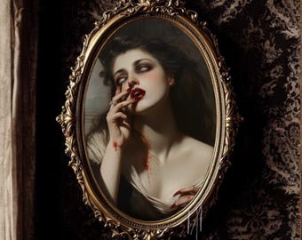 Possessed | Dark Academia | Gothic Romance | Art Print | Victorian Goth | Moody Painting | Maximalist Witchy Decor