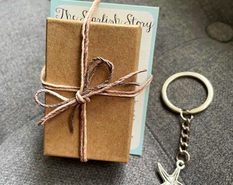 Starfish Story Keychain with Printout - Thank you gift -great gift for teachers, nurses, therapists, ect.