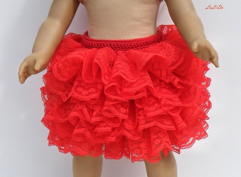 Doll's red skirt 18 inch doll tutu skirt doll lace Etsy