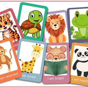 Lern-Karteikarten für Kinder, positive Affirmationskarten, Selbstwertgefühl für Kinder, Homeschooling-Ressource