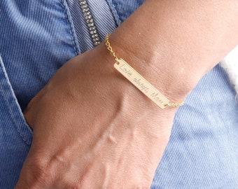 Sterling Silver Personalized Bar Bracelet Necklace, Custom Date Bracelet, Roman Numerals Custom Name Gold bar Bracelet Nameplate Necklace