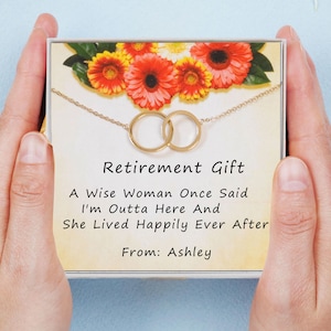 Retirement Gifts for Women Necklace, Teacher Retirement Gift Retirement Necklace for Women Coworker Retirement Gift Quote  Eternity Necklace