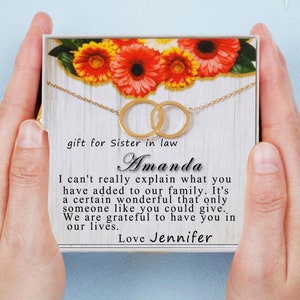 Sister in Law Gift, Sister-in-Law Gift,Birthday Gift,Bonus Sister Gift,Eternity Necklace,Gold, Silver, Rose Gold.