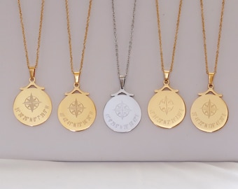 Compass Necklace ,  Personalized Coordinates Disc Necklace, Coordinates Necklace, GPS Location Necklace