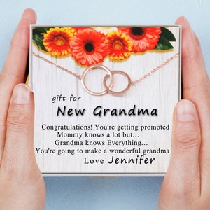 New Grandma Gift, Promoted to Grandma pregnancy reveal Gift for New Grandmother Gift Eternity Necklace.