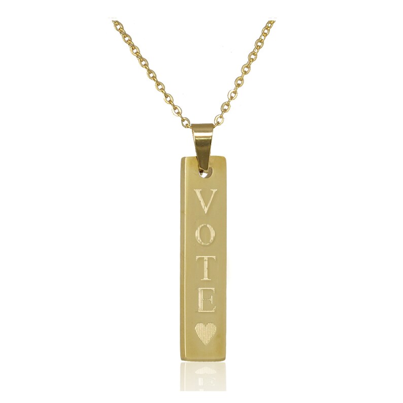 Michelle Obama /'Vote/' necklace Custom Vertical Necklace Mother/'s Day Gift Personalized Jewelry