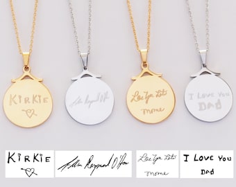 Handwriting Necklace, Actual Handwriting Custom Necklace, Personalized Necklace, Memorial Necklace, Custom Handwriting Jewelry, Memorial