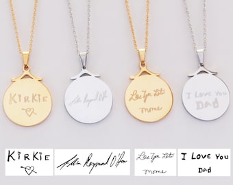 Handwriting Jewelry, Handwriting Necklace, Memorial Necklace,  Personalized Jewelry, Actual Handwriting Custom Necklace