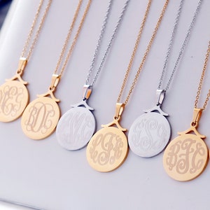 Personalized Monogram Necklace, Engraved Necklace, Engraved Monogram, Initial Necklace, Monogram Jewelry, Monogram Pendant