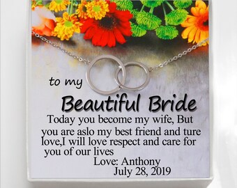 Bride Gift on Her Wedding Day,Bridal Shower gift,Wedding Gift,from father ,Mother , Friend ,Sister of Bride,with Message Card