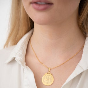 Personalized Monogram Necklace, Engraved Necklace,Engraved Monogram ,Initial Necklace,Monogram Jewelry,Monogram Pendant