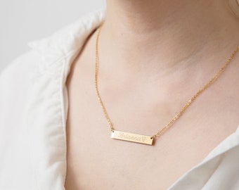 Sterling Silver Bar Necklace,Personalized Bar Necklace , Silver Bar Necklace, Silver Bar Necklace Personalized, Initial Bar ,Bridesmaid Gift