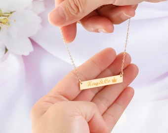 Collar de barra de oro, collar de hermandad, collar con letras griegas, joyería personalizada para hermandad, collar Kardashian, regalo perfecto para un niño grande.