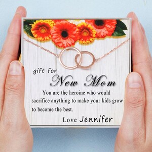 First Time Mom Gift，New Mom Gift,Baby Shower Gift,Gift for Mom,Mothers day Gift,Eternity Necklace.