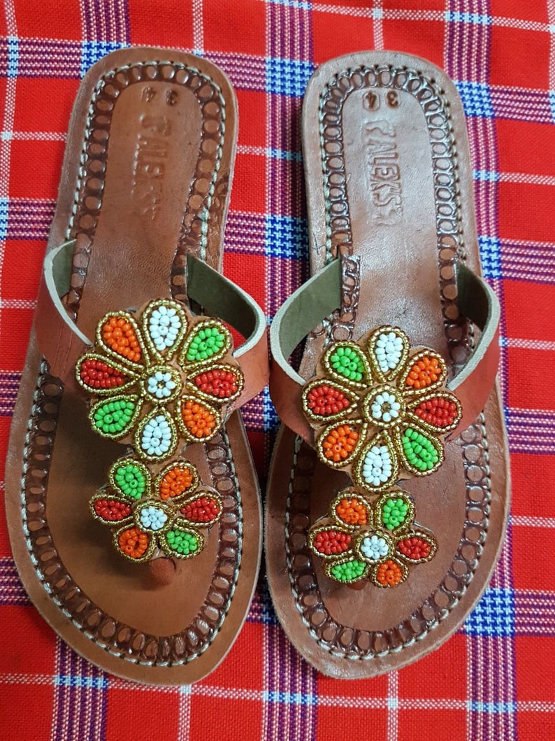 girls sandals kids sandals children sandals maasai sandals beaded sandals