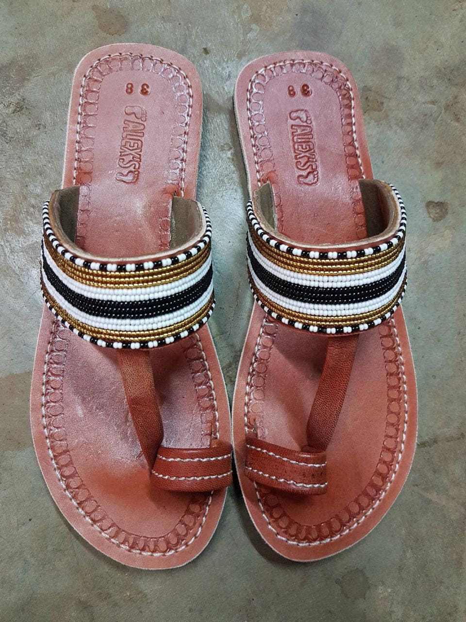 Customised beaded sandals, Shoes Womens Shoes Sandals Flip Flops & Thongs 