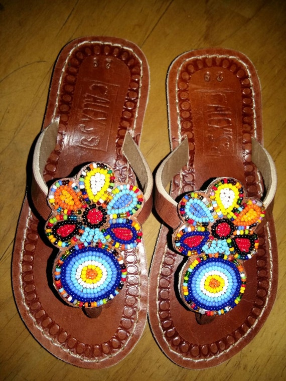 Girls beaded best sale sandals
