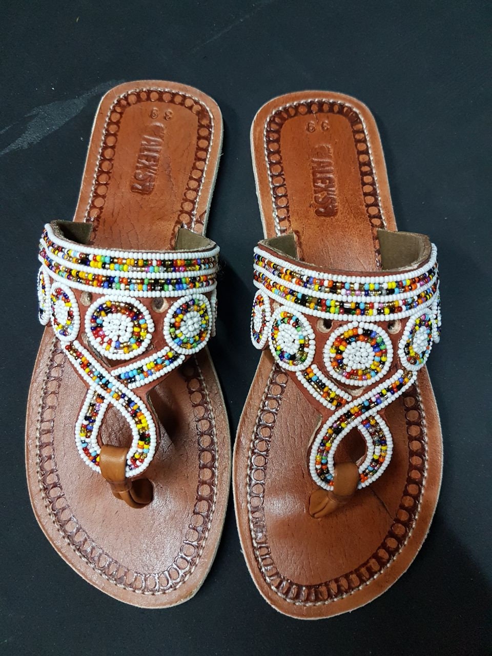 Maasai sandals / beaded sandals / colourful sandals / kenyan Etsy