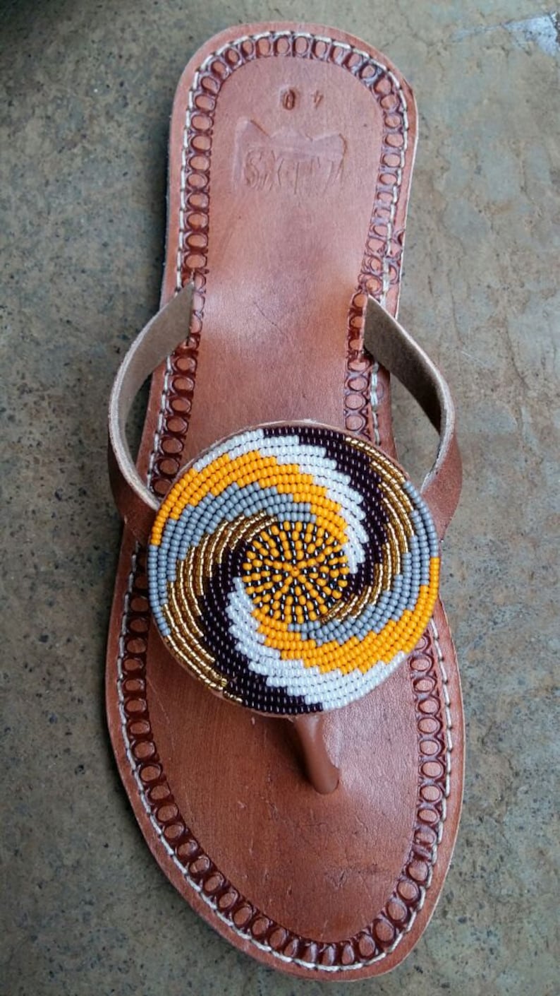 maasai sandals  tribal sandals  beaded sandals  leather sandals