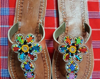 girls sandals / kids sandals / children sandals / maasai sandals / beaded sandals