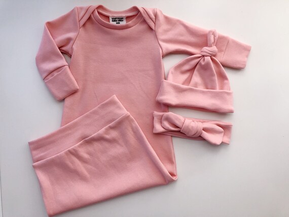 organic cotton knotted baby gown