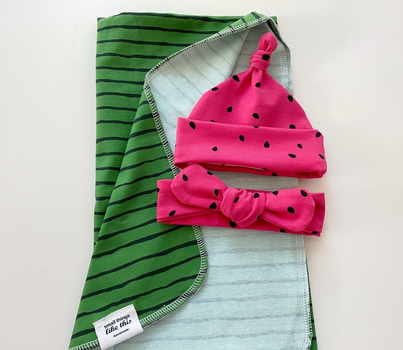 SOFIJA - Mirella Swaddle Blanket & Hat - Raspberry