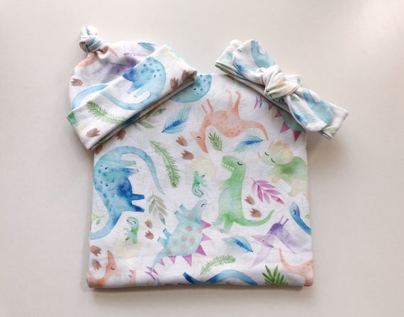 dinosaur swaddle set