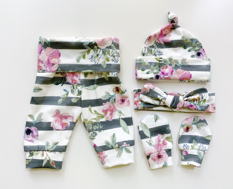 Swaddle blanket set with hat or headband mitts pants baby ...