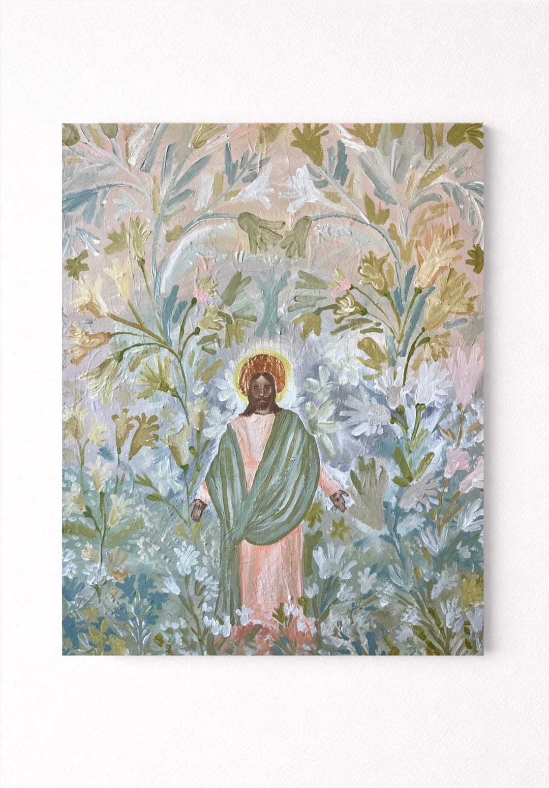Jesus Christ Resurrection Painting, Acrylic on Canvas, 16x20in Copper ...