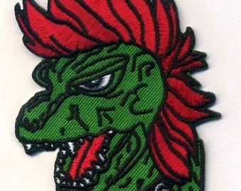 PUNK-ZILLA Punk Godzilla Embroidered Patch, Biker, Horror, Vest, Morale Patch